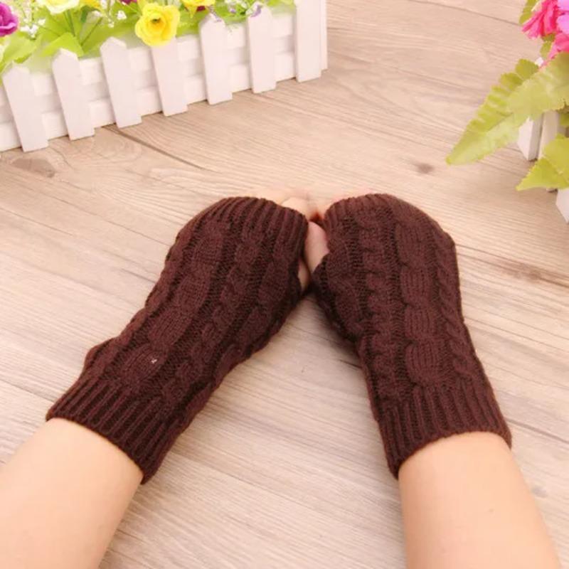1 Pair Winter Gloves Female Fingerless Gloves Without Fingers Women Cashmere Warm Winter Gloves Hand Wrist Warmer Mittens