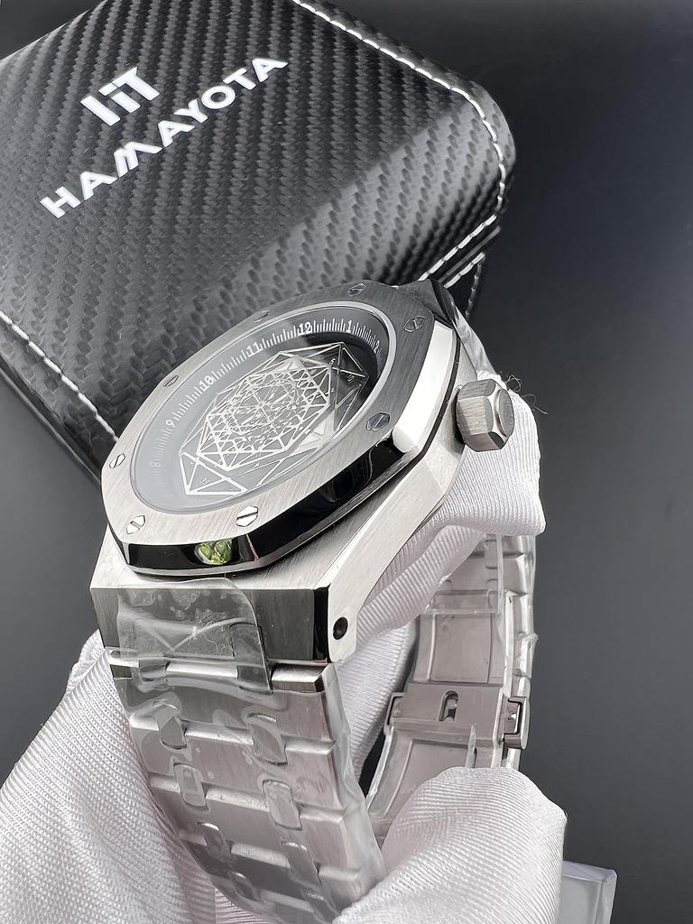 Часы HAMAYOTA японские автоматические сапфировое стекло 316L Ora Classica Sun Blue Suit Business Present Men's