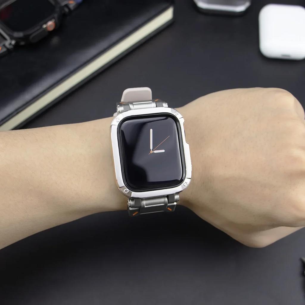 Силиконовый ремешок + чехол из ТПУ для Apple Watch Ultra2 10 46 мм 49 мм 44 мм 45 мм, защитный чехол-браслет для IWatch Series 9 8 7 6 SE