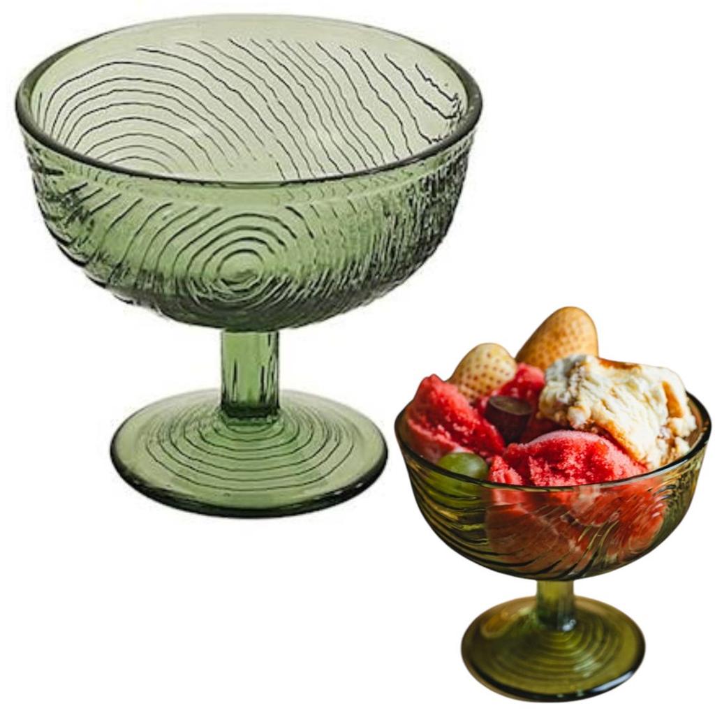 300ML GLASS CUP FOR ICE CREAM DESSERT DESSERT SALAD BOWL glass GREEN