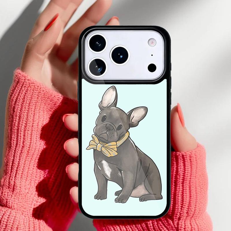 Мягкий чехол для телефона с французским бульдогом для iPhone 17 16 15 14 13 Pro Max Задняя крышка для 12 11 Pro Coque