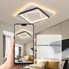 Светодиодная люстра для спальни, черно-белая квадратная современная потолочная лампа, чердак, гостиная, столовая