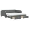 VidaXL Daybed with Trundle and Drawers Dark Grey 100x200 Cm Fabric 3196876