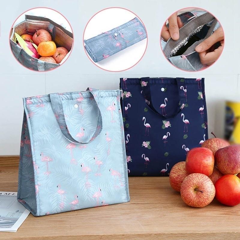 1pc Cute Women Portable Insulated Food Storage Box Ladies Lunch Bag Box Bento Tote Picnic Lunch Bag