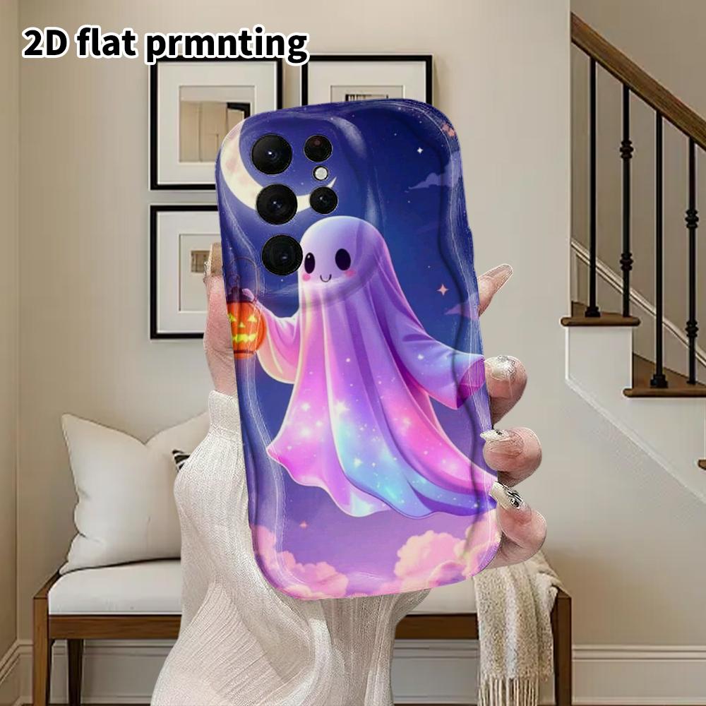 Phone Case: 2D Flat Samsung Galaxy A34 A35 M05 M06 S20 S22 S21 FE Plus 5G Protective Case, Couple Style, Gradient Ghost, Christmas and Halloween Gift