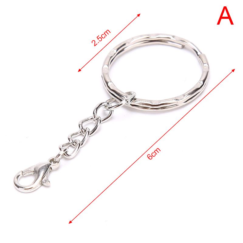 10Pcs/Set Polished Silver Keyring Split Ring Short Keyring Diy Making Keychains