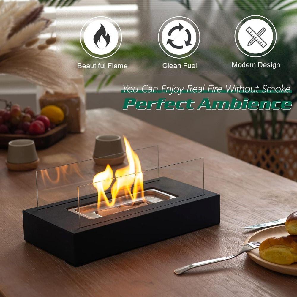 Safer Tabletop Fire Pit Smokeless Portable Smores Maker Small Ethanol Fireplace Housewarming