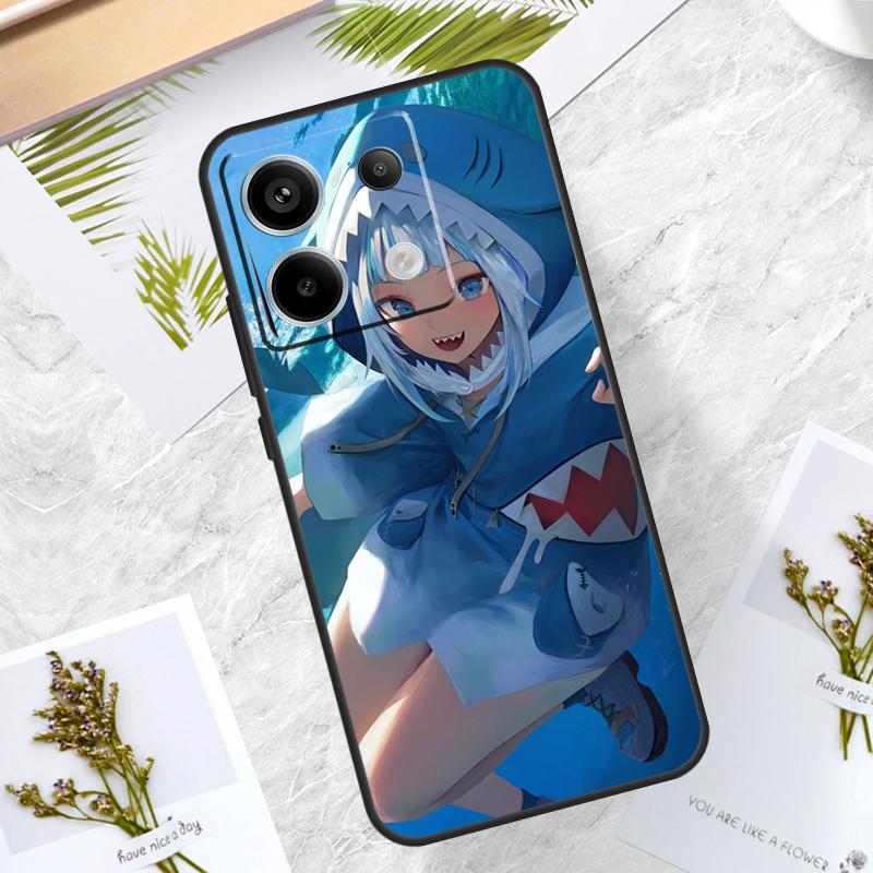 Anime Hololive Gawr Gura Case For Xiaomi Redmi Note 13 14 Pro 12 11 10 15 Pro Plus Redmi 15 10C 12C 13C 14C 15C Cover
