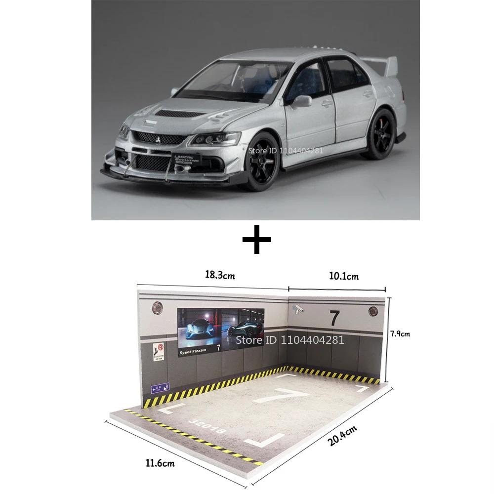 1:32 Модель спортивного автомобиля из сплава Mitsubishi Lancer Evolution IX Игрушки Литые транспортные средства Открывающиеся двери Звук Свет Оттягивание назад Игрушка для мальчика Подарок
