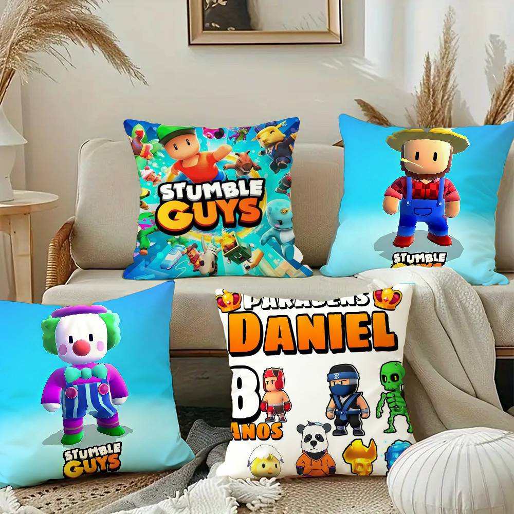 Подушка Игровая Спящая S-Stumble Guys Декоративная Наволочка Короткий Плюш Диван Декоративный Подарок Дом Двусторонняя Печать Подушка