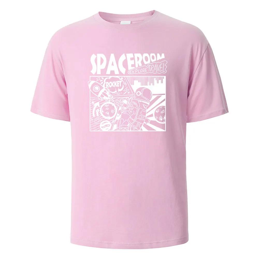 Мужская футболка с принтом Spaceroom Funny 100% хлопок оверсайз с коротким рукавом футболки для мужчин женщин летняя мода повседневные топы с круглым вырезом