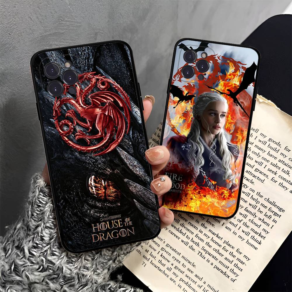 Film G-Game Of T-Thrones Phone Case Black Soft Phone Case For IPhone 16 15 14 13 11 12 17 Pro Max Mini Plus