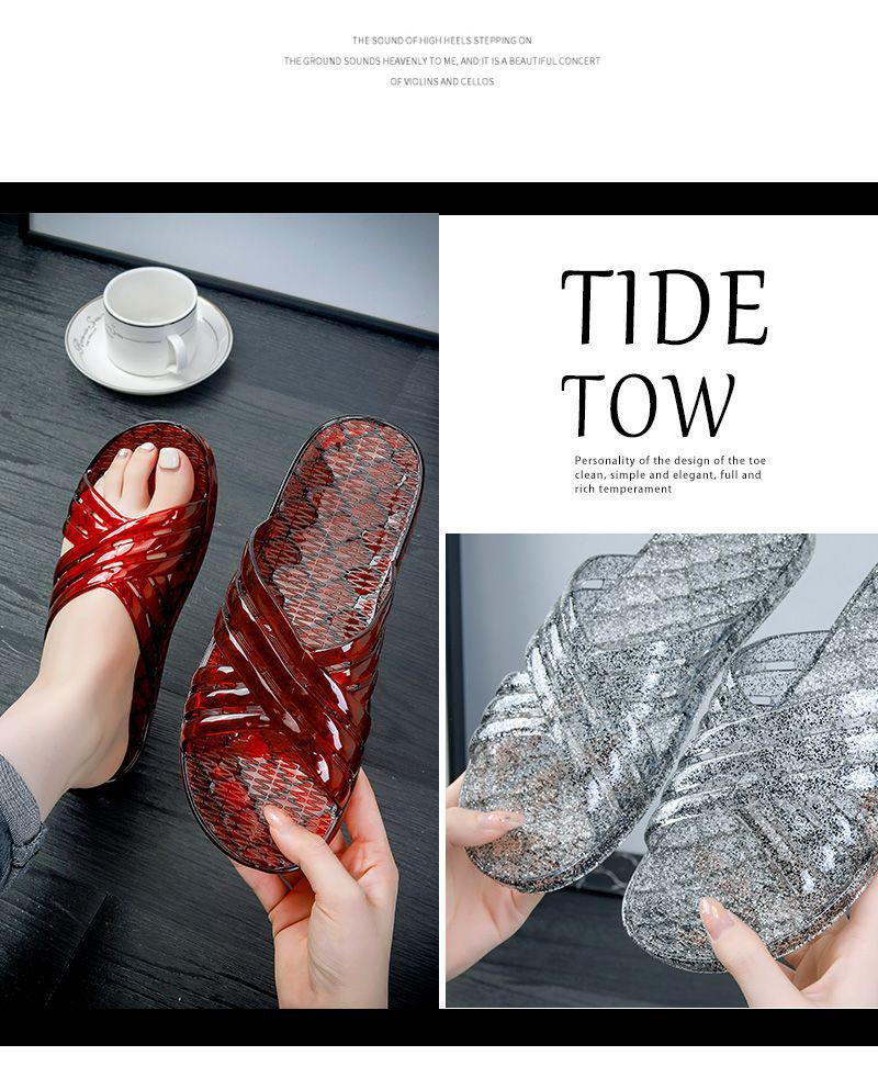 Кристально чистые нескользящие желейные тапочки для дома и душа