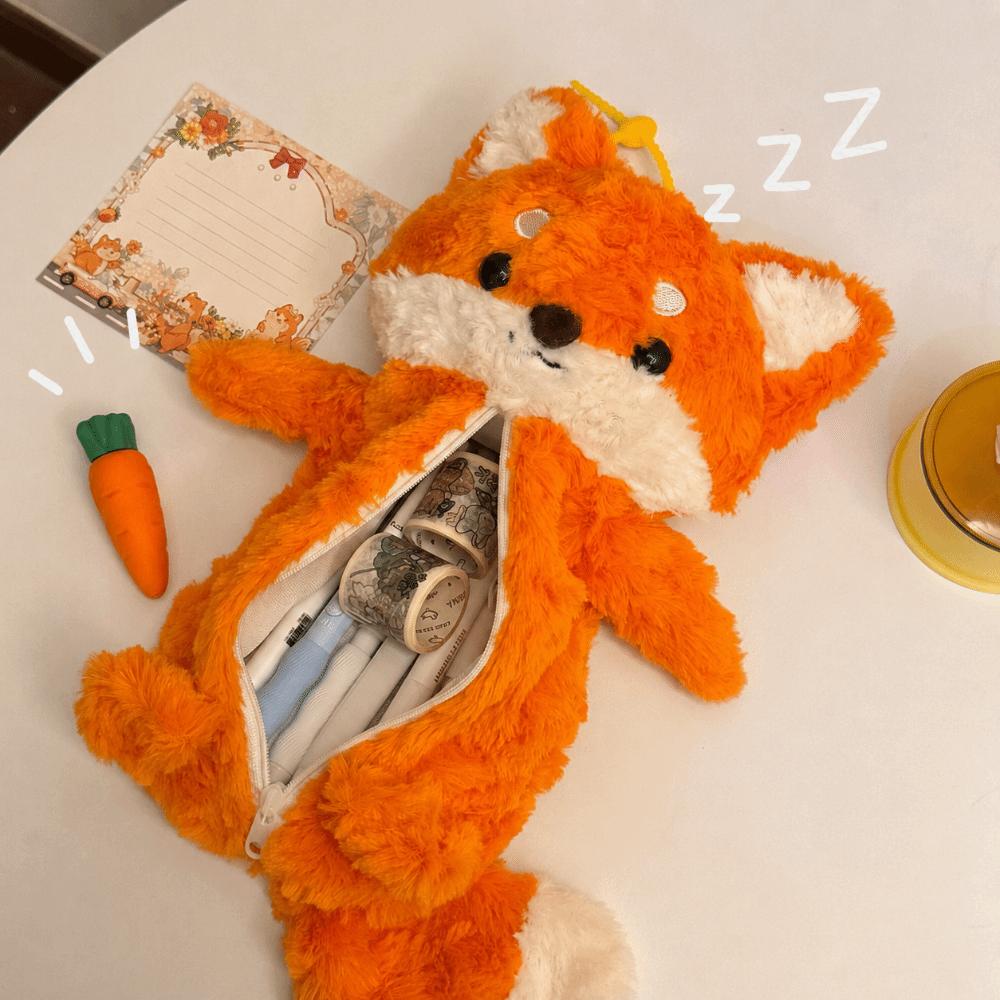 Plush Pen Bag Fox Doll Stationery Organizer High Quality Stationery Bag Back To School Gift