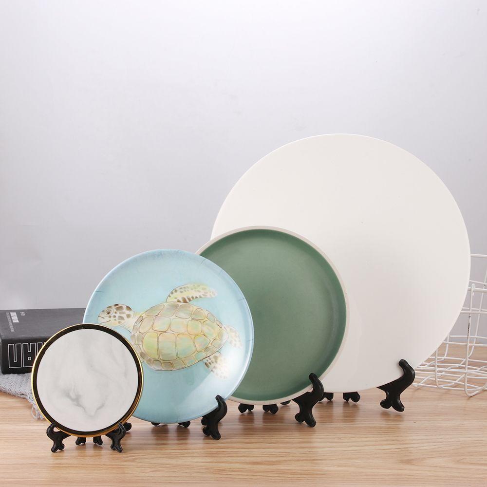 5PCS Home Decor Picture Pedestal Plastic Storage Holders Dish Rack Display Stand Stander Photo Frame