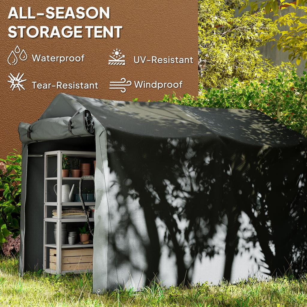 2,2 x 1,6 м Садовый Storage Tent, Водонепроницаемый Anti-UV Велосипедный Тент с Раскатывающейся Молнией, Оцинкованный Уличный Storage Shelter Навес для Велосипеда