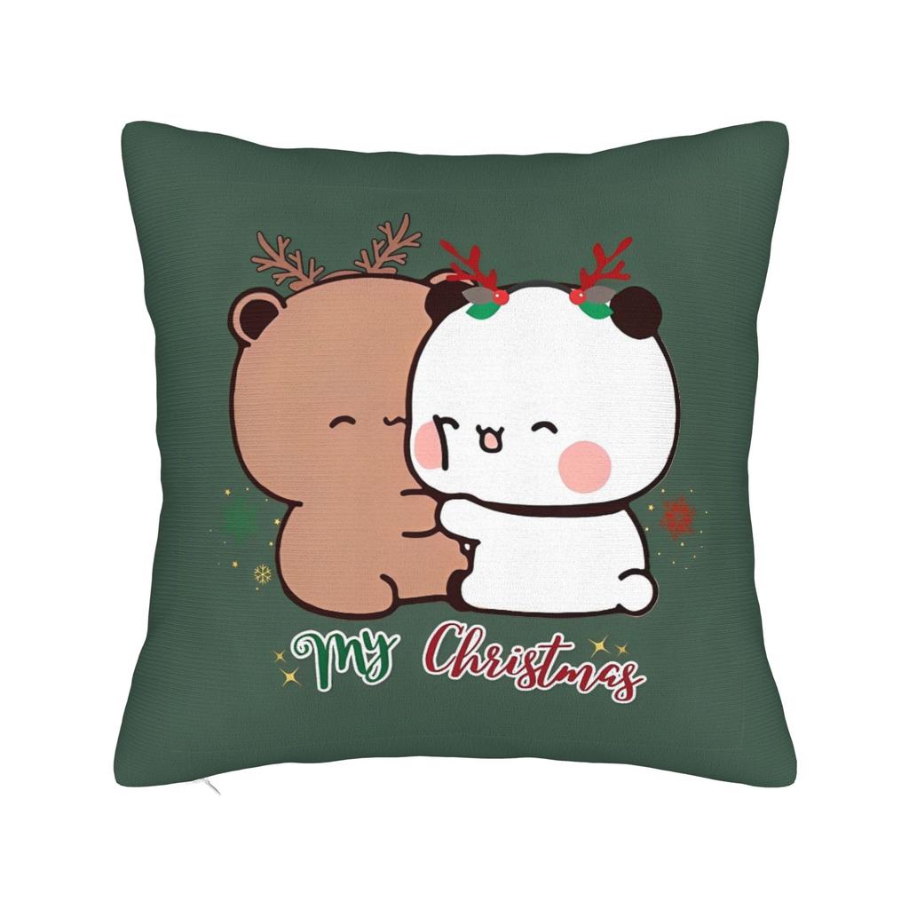 BuBu Panda DuDu Bear Christmas Love Pillowcase Cushion Cover Decorations Xmas Cute Throw Pillow Case Cover Home Drop Shipping
