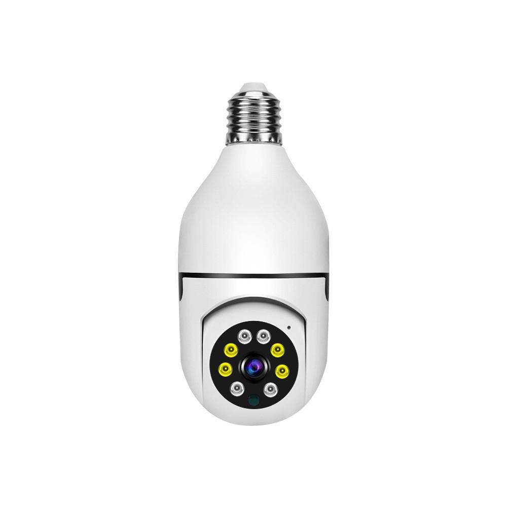 360° Wireless WiFi Light Bulb Camera with Full-Color Night Vision and PTZ Control for Home Monitoring