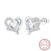 Earrings 925 Silver Shining Snowflake Mini Butterfly Ear Studs For Women Fine Birthday Party Jewelry Gifts