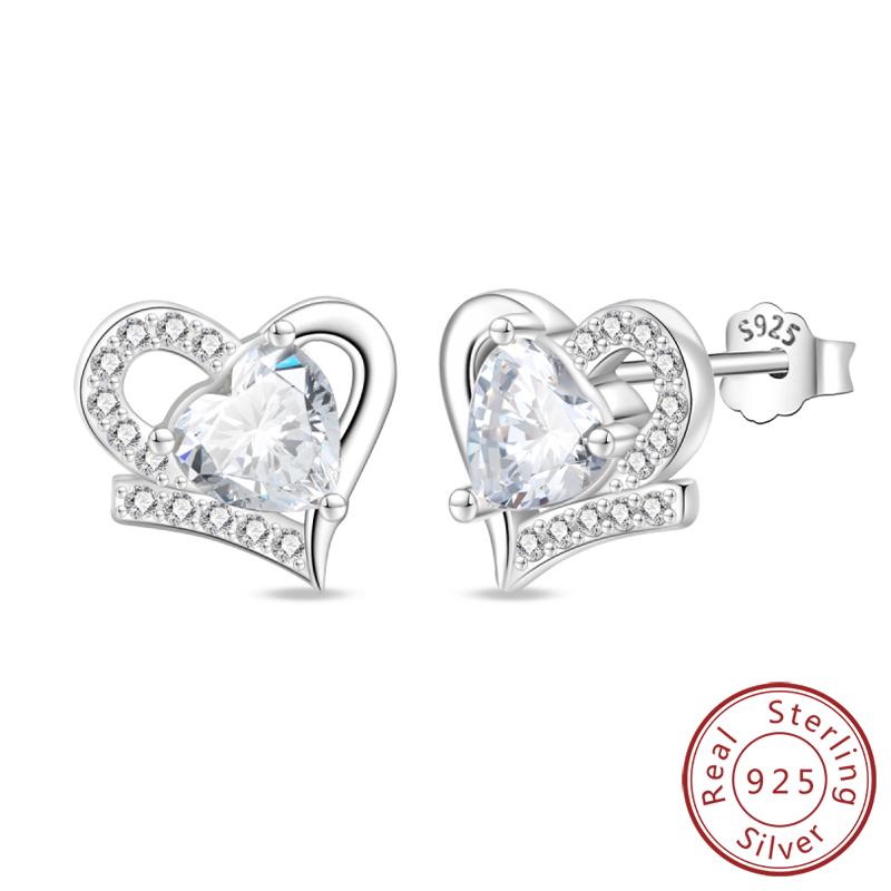 Earrings 925 Silver Shining Snowflake Mini Butterfly Ear Studs For Women Fine Birthday Party Jewelry Gifts