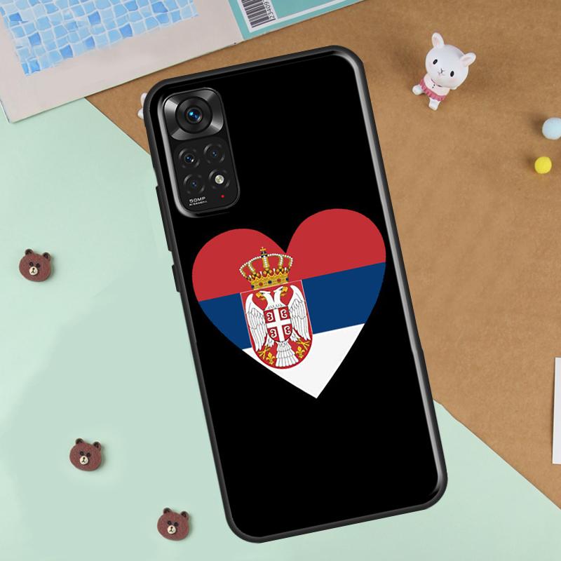 Serbia Flag Phone Case For Xiaomi Redmi Note 12 8 9 10 11 Pro 8T 9S 10S 11S 12S 10A 9C 10C 12C Cover