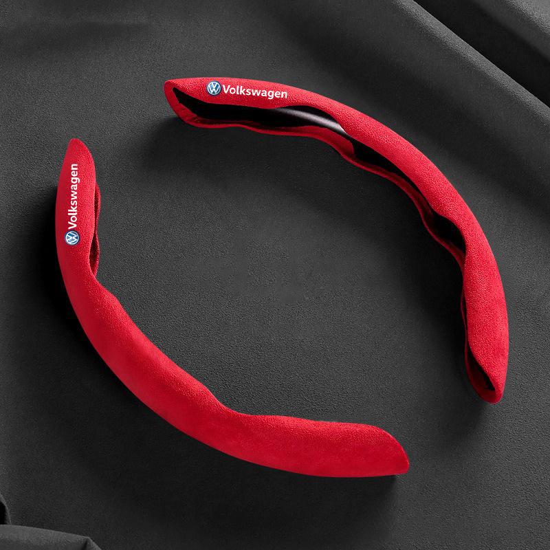 Car Suede Steering Wheel Cover Sweat-absorbin Non-Slip For VW Volkswagen POLO GOLF 6 5 7 t5 t7 MK6 MK7 Auto Decoration Accessori Jb9