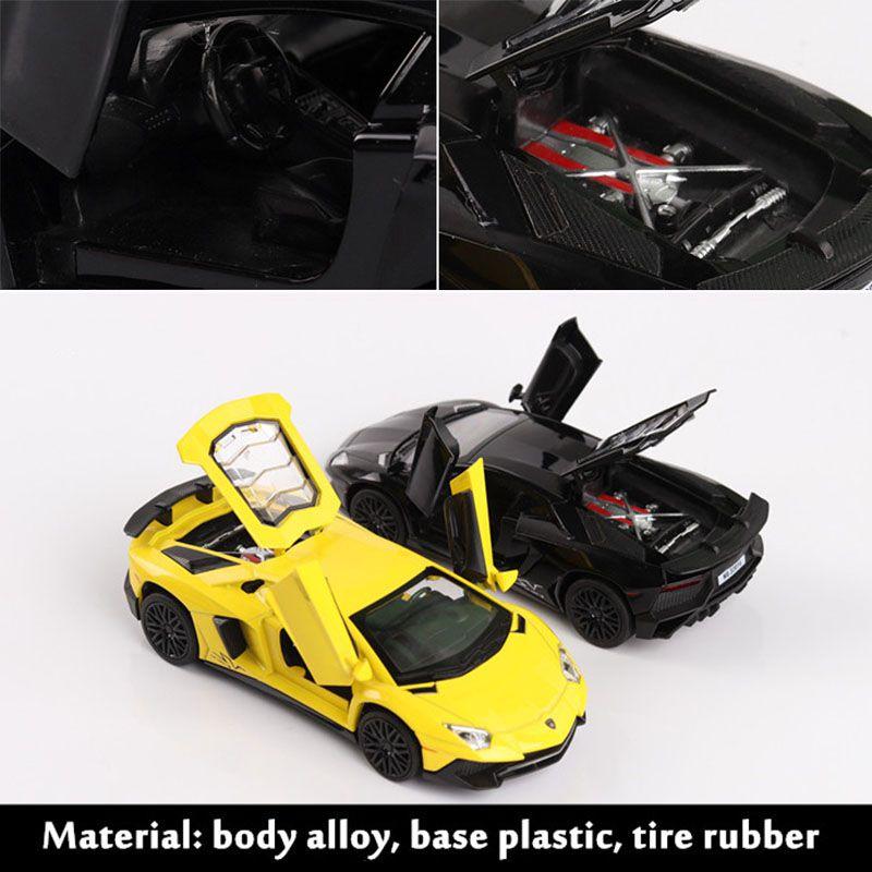 Изысканная модель автомобиля Lamborghini Aventador Lp740 1/32 из литого металла со звуком и светом