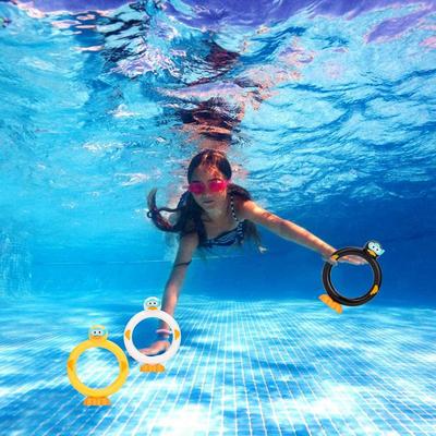 Кольца для бассейна для детей, ныряние, милая утка для ныряния, игрушки для плавания, разноцветные, для тренировки, тонущие, бросание, палки для ныряния, 3 шт., игрушки для бассейна