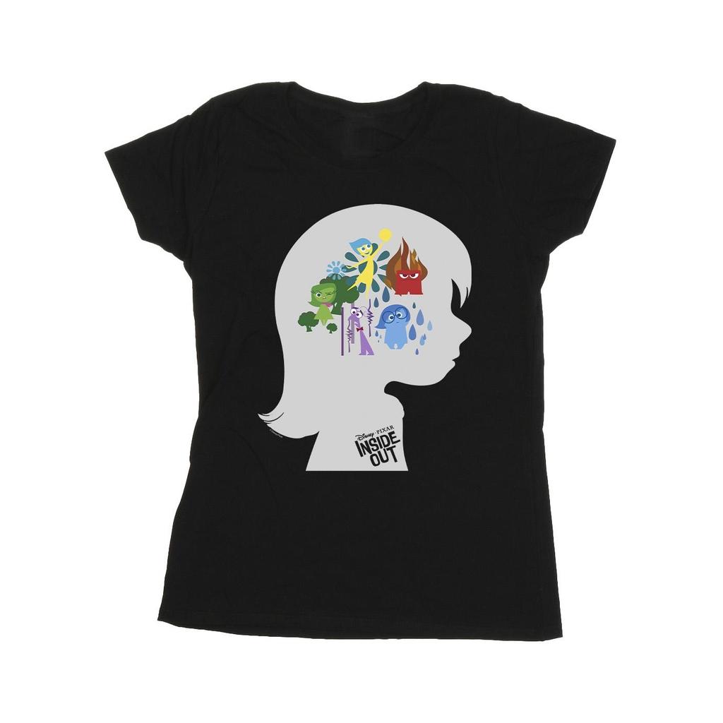 Disney Womens/Ladies Inside Out Head Silhouette Cotton T-Shirt