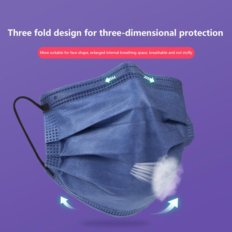 50 шт. 3/4 слойные маски для лица из ткани, выдуваемой методом расплавления, одноразовые защитные противопылевые маски для взрослых, нетканые ушные петли