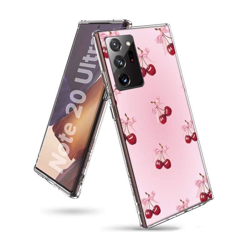 Cherry Bow Phone Case for Samsung A55 A35 A25 A15 A07 A05S A16 A17 A26 A36 A37 A56 A57 Galaxy Note 20 10 A50S A71 A51 A31 A30 A2
