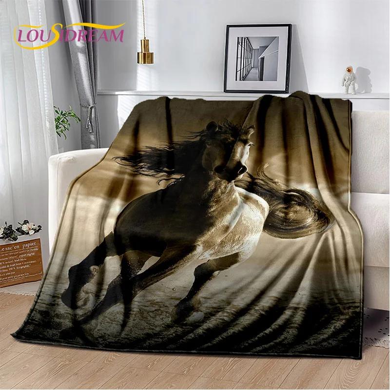 Одеяло Horse Pentium Gallant Steed 3D Animal, мягкое одеяло для дома, спальни, кровати, дивана, пикника, путешествия, офиса, чехол, подарок для ребенка
