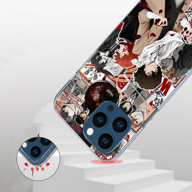 Плакат Bungo Stray Dogs Чехол для телефона с аниме для iPhone 17 Air 16 Pro Max 16E 15 + 14 Plus 11 12 13 Mini 7 8 SE Подарок Печатная обложка Веселый