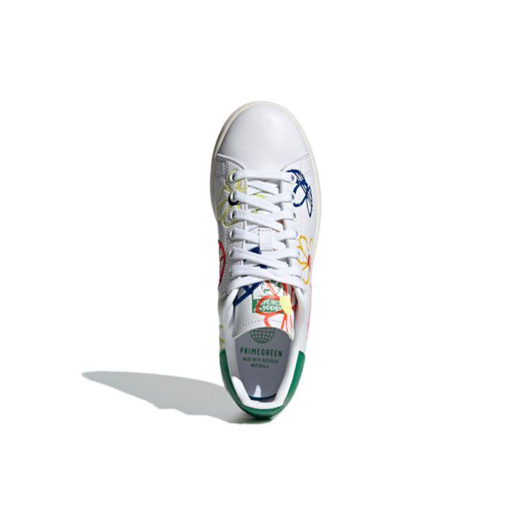 Adidas Женские кроссовки Stan Smith Large Doodles White Cloud-White Green FX5653