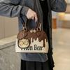 Women's Boston Handbag Retro Shoulder Bag Crossbody Bag Sweet and Fashionable New High-capacity Model Cartoon Pattern Tote Bag