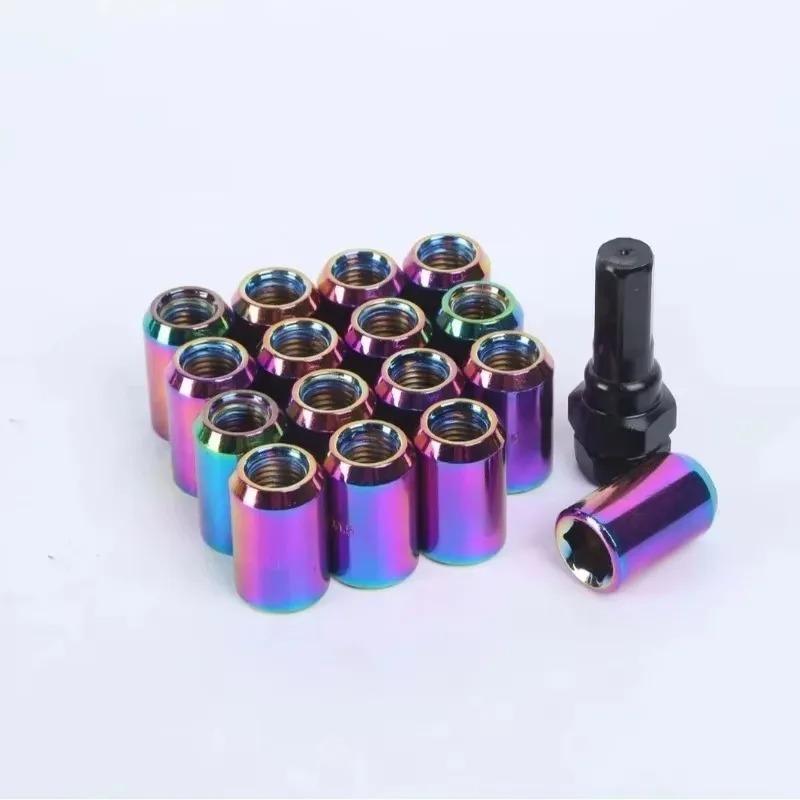 For Racing Lug Wheel Nuts Screw Aluminum Tuner Racing Lug Nut 20PCS M14*1.5 M12*1.5 Wheel Nuts Internal Hexagon Nut