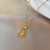 18K Gold-Plated Unicorn Pegasus Necklace for Women with Diamond Accents