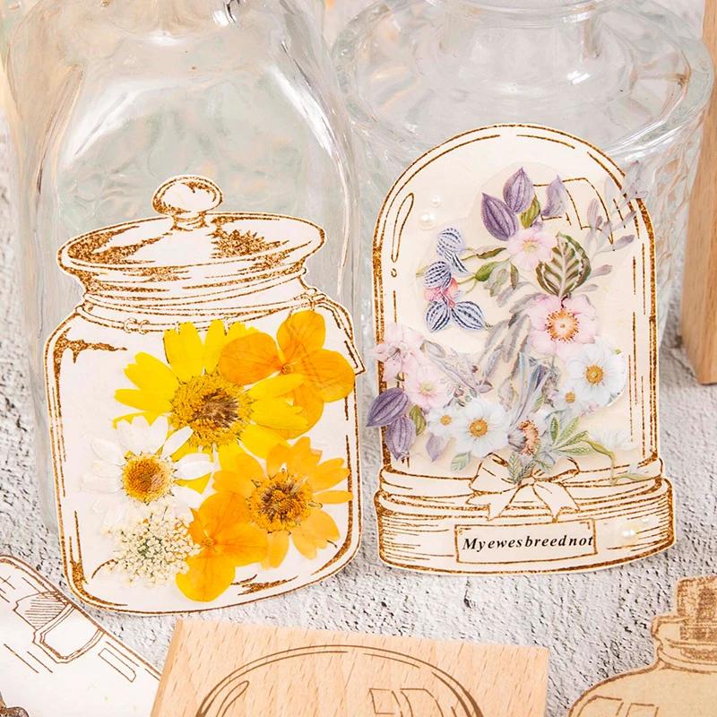 Yoofun Большой размер Винтажный Мечта в бутылке Деревянный штамп Журналирование Скрапбукинг DIY Деревянные штампы в виде бутылок Ретро канцелярия