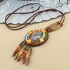 Boho Handmade Party Ethnic Jewelry Mala Wood Bead Buddhist Nepal Necklace Ethnic Pendant