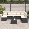 Ensemble de Canapé de Jardin 8 pièces avec Coussins Rattan Poly Marron, Ensemble de Canapé de Jardin 2 places avec Coussins 3345827