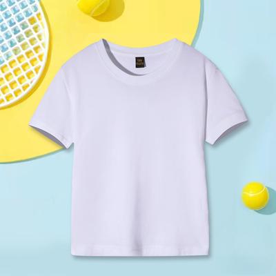 Детская футболка из чесаного хлопка, униформа с короткими рукавами и принтом для детского сада для детей маленького и среднего размера