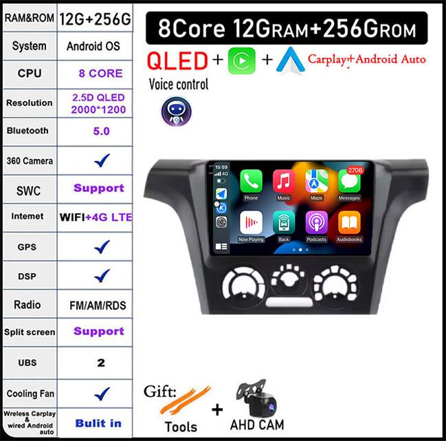 9-дюймовый экран для Mitsubishi Outlander 1 2002-2008 Android 14 автомобильный радиоприемник мультимедийный проигрыватель 4G GPS WIFI IPS сенсорный экран DSP стерео