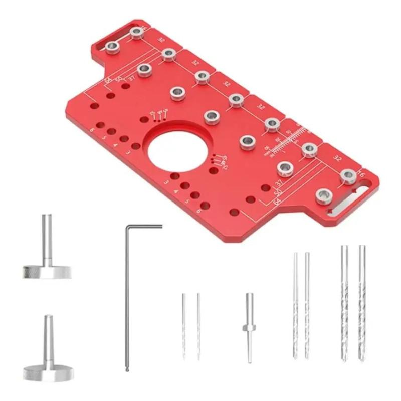 2 In 1 Drilling Guide Jig Hinged Cabinet Door Hole Puncher Jig Woodworking Hinge Drilling Locator Door Handle Shelf Pin