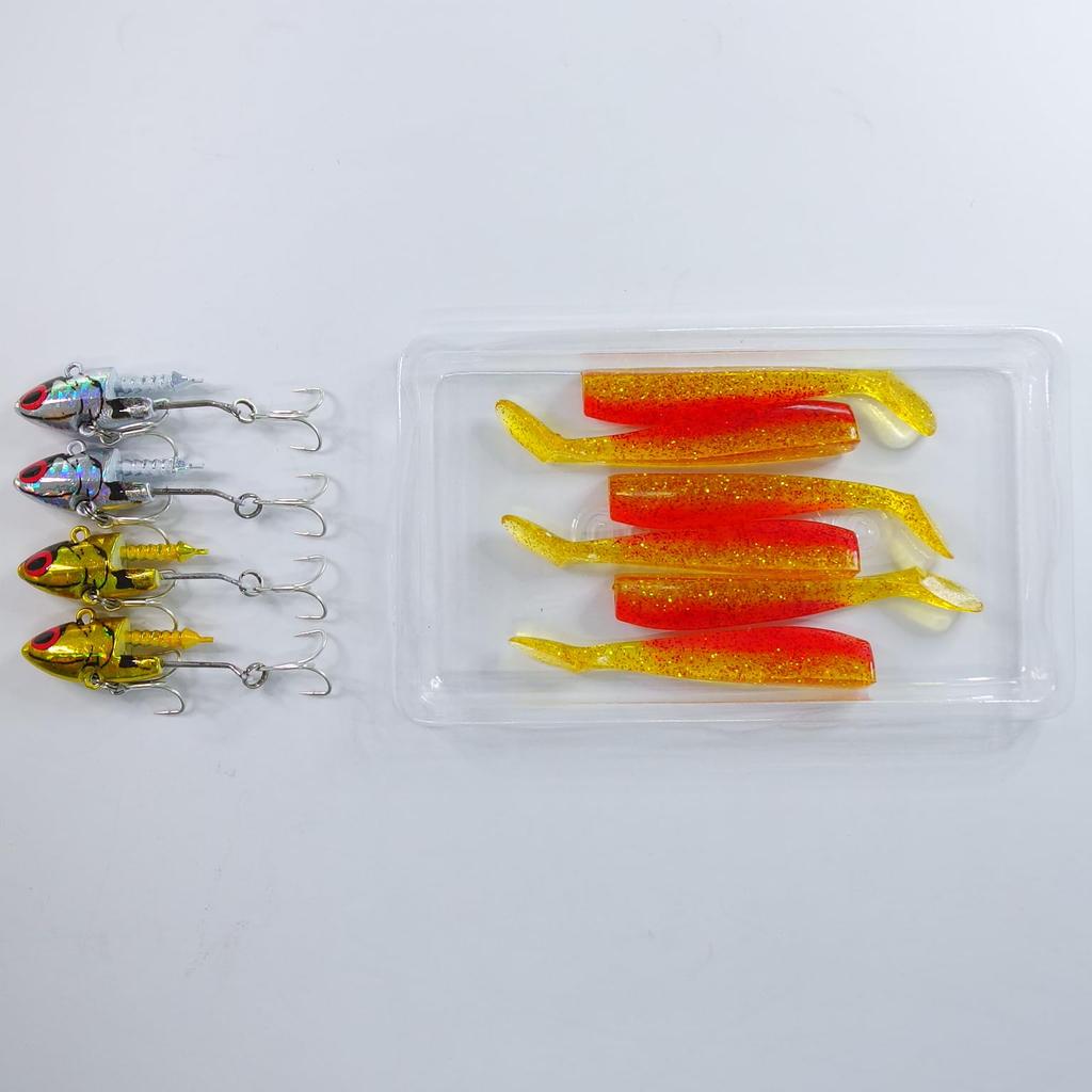 Приманка Momo Приманка для морского окуня Металлический джиг Металлический виброхвост Джиг-головка с телом виброхвоста Головка x 4 75мм Набор виброхвостов [momo lure] MVS-16 MVS-22 MVS-28 (16г + 01)