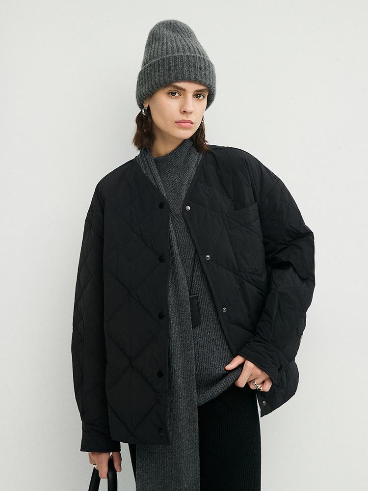 Unisex Lightweight White Goose Down Jacket - Cocoon Silhouette for 2025 Autumn/Winter