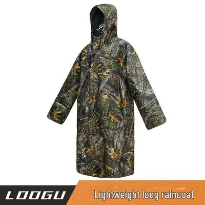Взрослый камуфляжный водонепроницаемый походный плащ - длинный, легкий, цельный со светоотражающей полосой