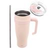 Thermo mug, steel, pink, with handle, TERMO, 1.2 l