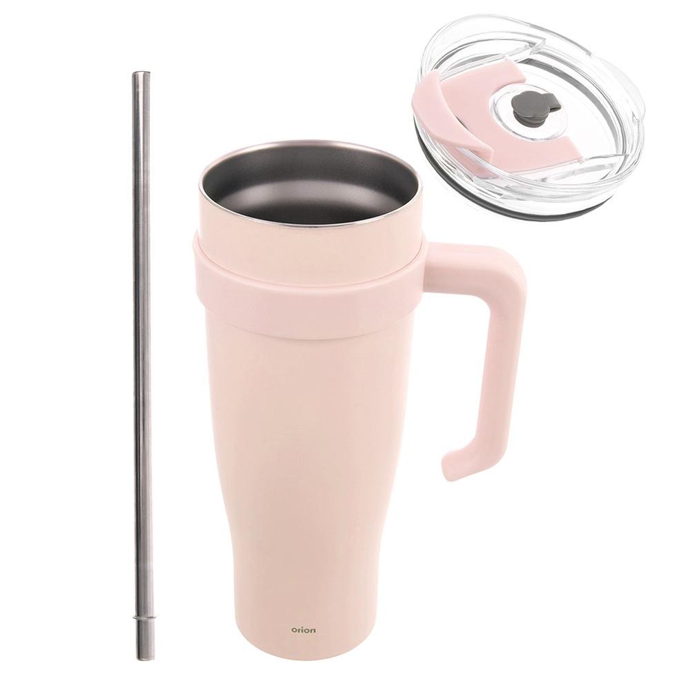 Thermo mug, steel, pink, with handle, TERMO, 1.2 l