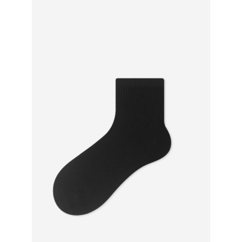 Men's Spring and Summer Short Socks, Black and White Socks, Anti-ball Mid-calf Socks, Basketball Sports Socks, Men's Cotton Socks