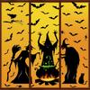 Halloween Window Clings - Witch, Bats, Spider & Cat Design, Window Stickers for Halloween Party Decor, House Decals